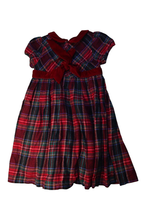A Red Short Sleeve Dresses from Jojo Maman Bébé in size 4T for girl. (Back View)