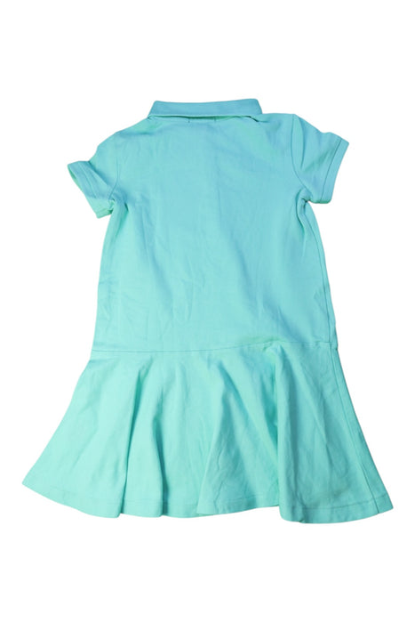 A Teal Short Sleeve Dresses from Polo Ralph Lauren in size 5T for girl. (Back View)