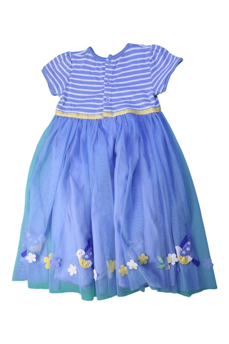 A Blue Short Sleeve Dresses from Jojo Maman Bébé in size 4T for girl. (Back View)