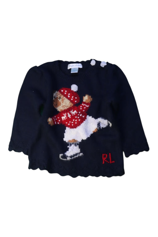 A Navy Knit Sweaters from Ralph Lauren in size 6-12M for girl. (Front View)