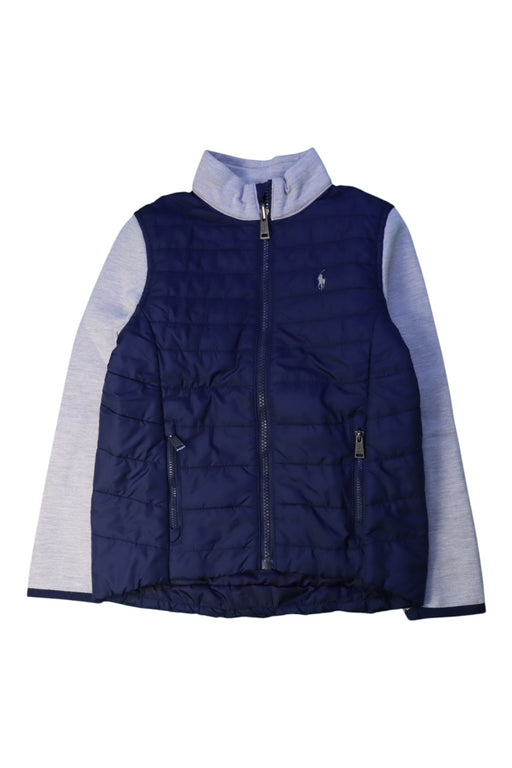A Navy Puffer/Quilted Jackets from Polo Ralph Lauren in size 7Y for boy. (Front View)