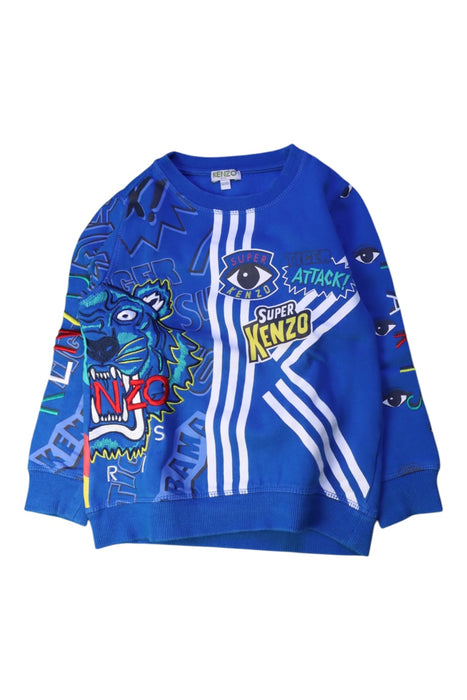 A Blue Crewneck Sweatshirts from Kenzo in size 6T for boy. (Front View)