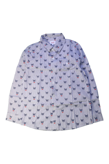 A Blue Long Sleeve Shirts from Seed in size 7Y for boy. (Front View)