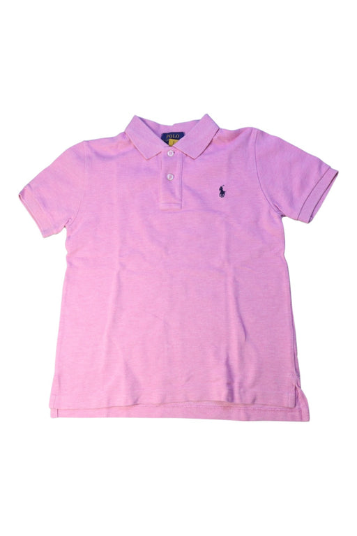 A Pink Short Sleeve Polos from Polo Ralph Lauren in size 6T for boy. (Front View)
