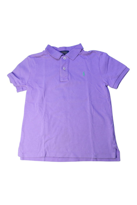 A Purple Short Sleeve Polos from Polo Ralph Lauren in size 6T for boy. (Front View)