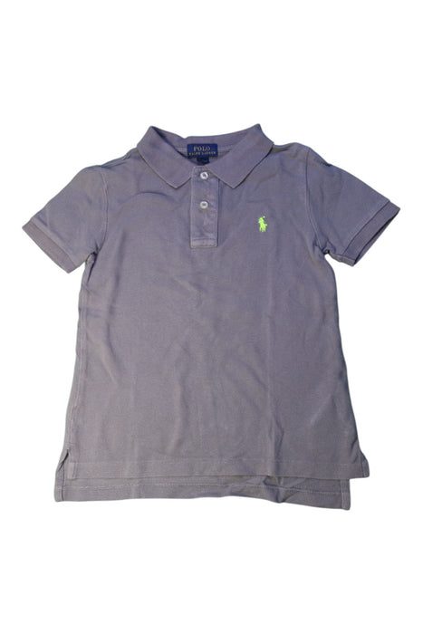 A Grey Short Sleeve Polos from Polo Ralph Lauren in size 5T for boy. (Front View)