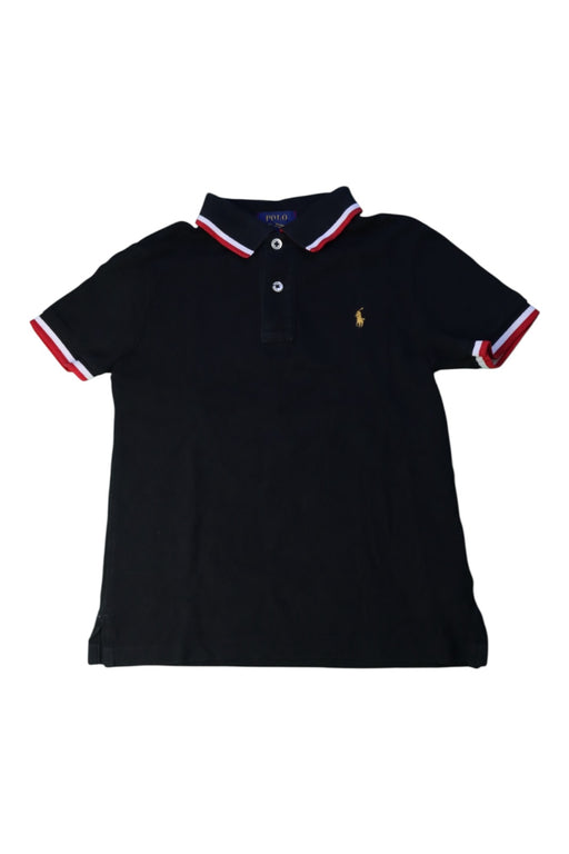 A Black Short Sleeve Polos from Polo Ralph Lauren in size 6T for boy. (Front View)