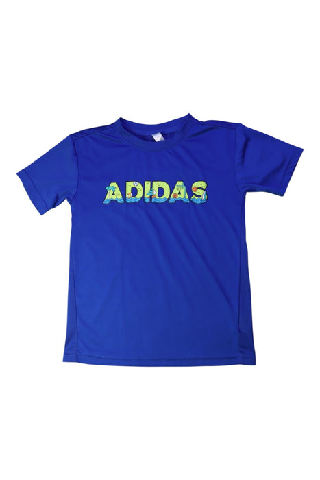 A Blue Short Sleeve T Shirts from Adidas in size 7Y for boy. (Front View)