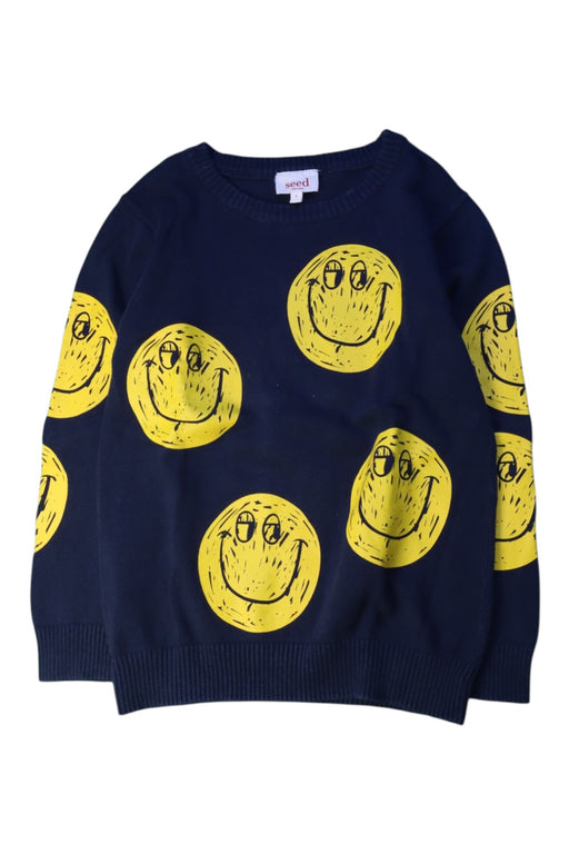 A Navy Crewneck Sweatshirts from Seed in size 6T for boy. (Front View)