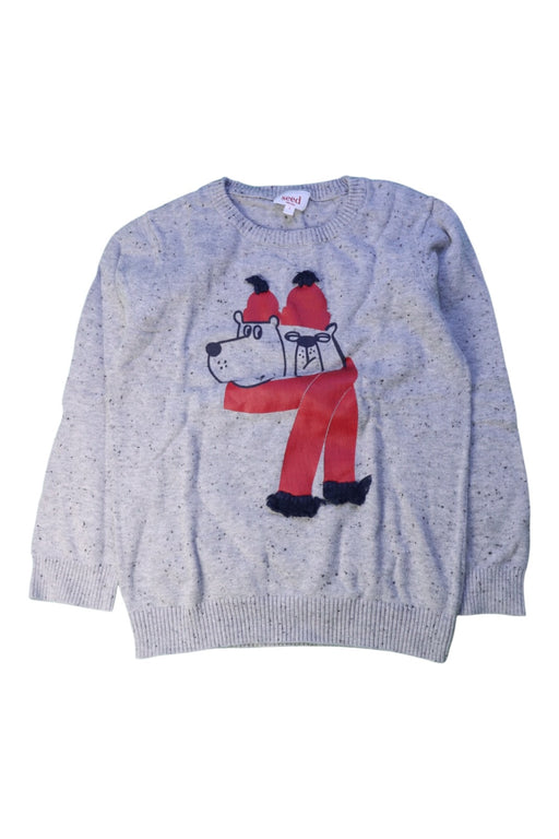 A Grey Knit Sweaters from Seed in size 7Y for boy. (Front View)