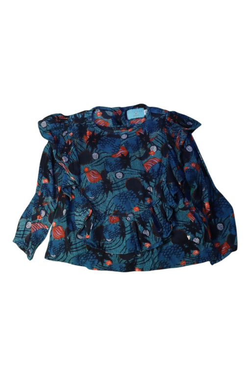 A Blue Long Sleeve Tops from Lulaland in size 6T for girl. (Front View)