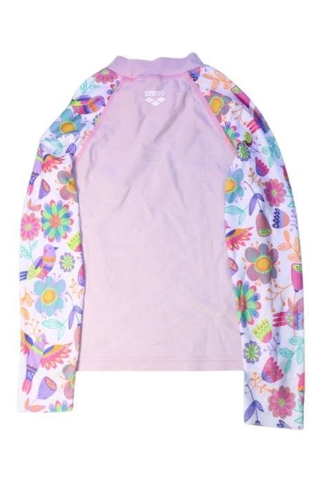 A Pink Rash Guards from Arena in size 4T for girl. (Back View)