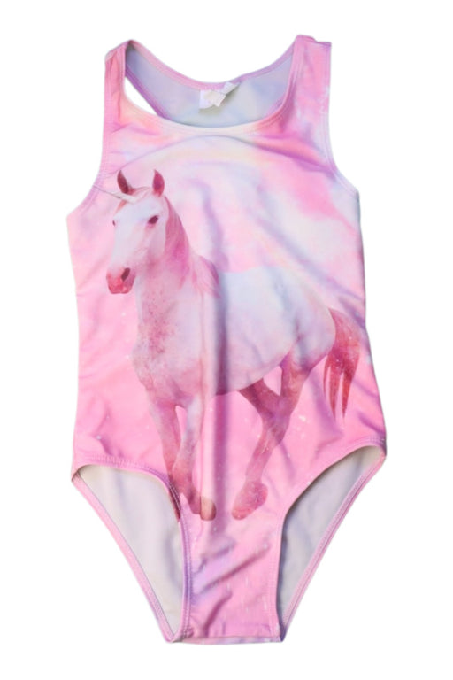 A Pink Swimsuits from Seed in size 5T for girl. (Front View)