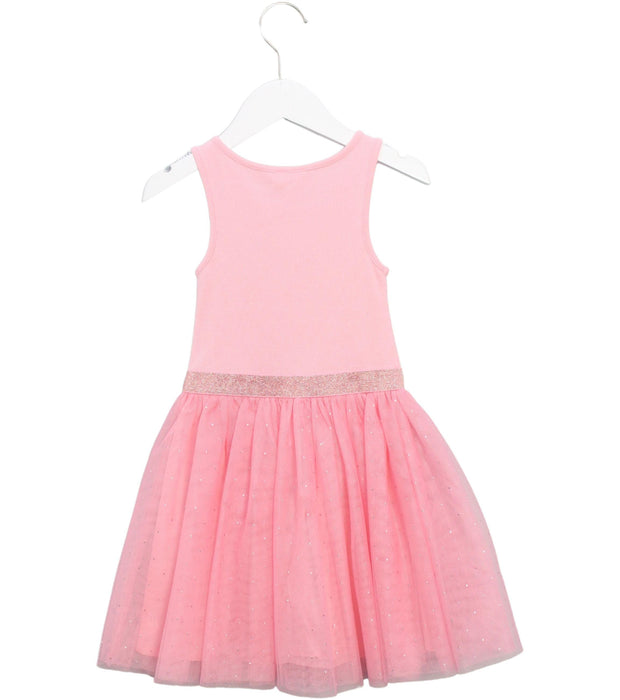 A Pink Sleeveless Dresses from Seed in size 5T for girl. (Back View)
