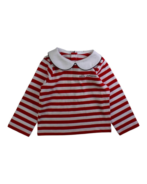 A Red Long Sleeve Tops from Jacadi in size 12-18M for girl. (Front View)