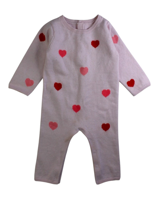 A Pink Long Sleeve Rompers from Jacadi in size 12-18M for girl. (Front View)