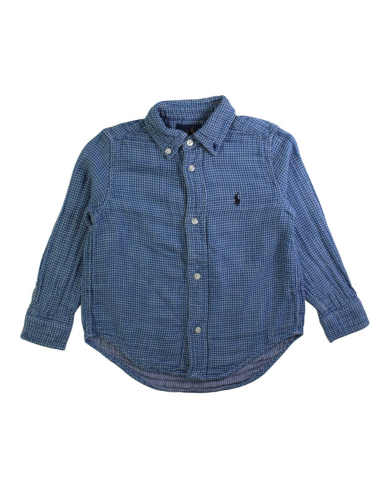 A Blue Long Sleeve Shirts from Ralph Lauren in size 3T for boy. (Front View)
