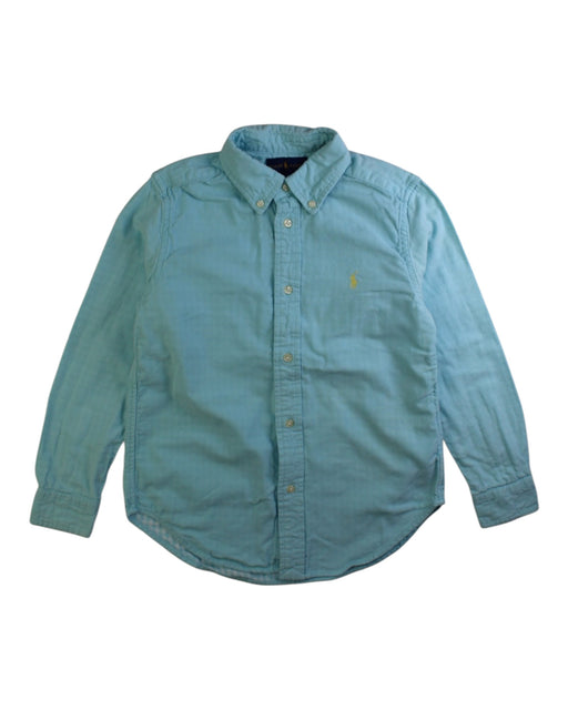 A Blue Long Sleeve Shirts from Ralph Lauren in size 7Y for boy. (Front View)