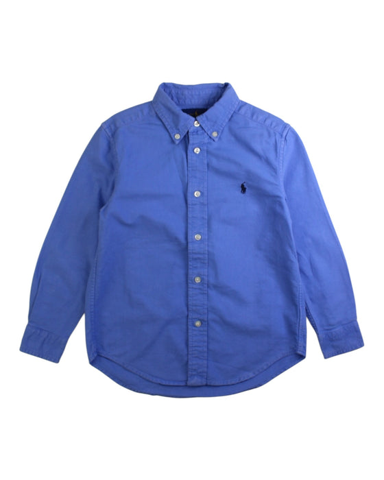 A Blue Long Sleeve Shirts from Ralph Lauren in size 5T for boy. (Front View)