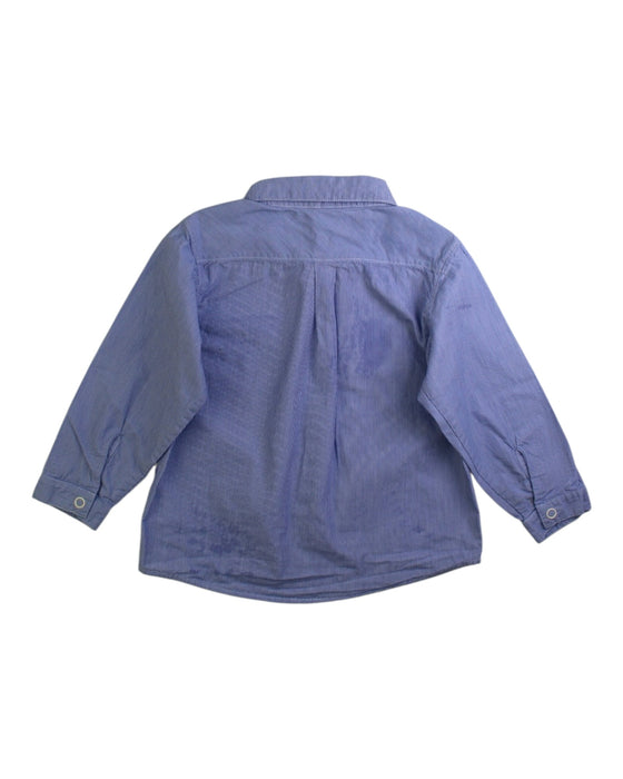 A Blue Long Sleeve Shirts from Petit Bateau in size 18-24M for boy. (Back View)