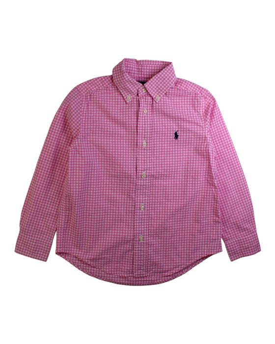 A Pink Long Sleeve Shirts from Ralph Lauren in size 5T for boy. (Front View)