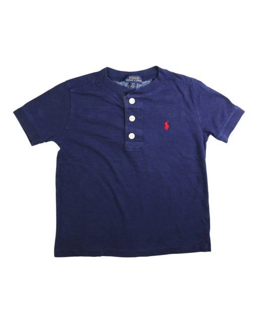 A Navy Short Sleeve Polos from Polo Ralph Lauren in size 4T for boy. (Front View)