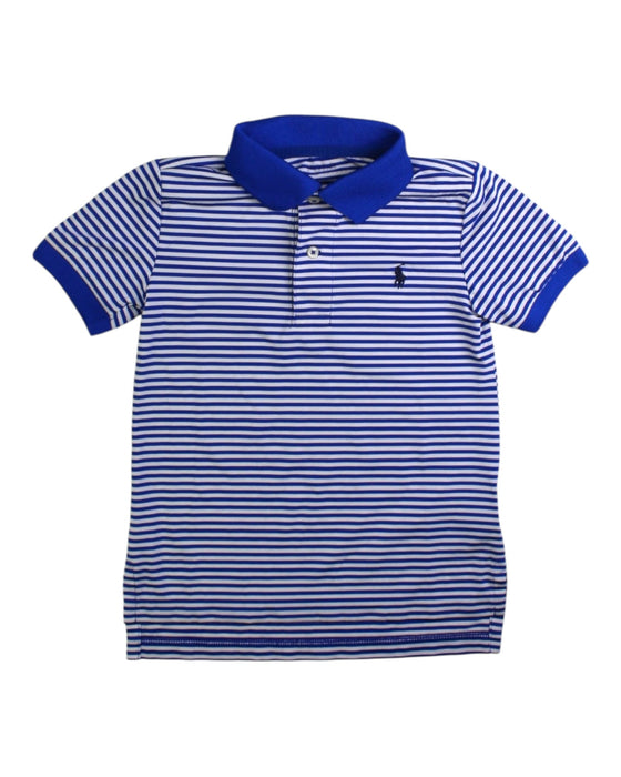 A Blue Short Sleeve Polos from Polo Ralph Lauren in size 3T for boy. (Front View)