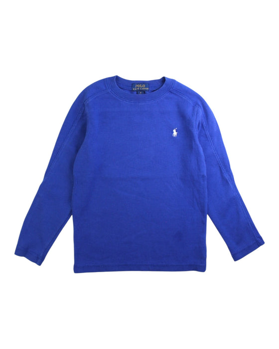 A Blue Long Sleeve Tops from Polo Ralph Lauren in size 5T for boy. (Front View)