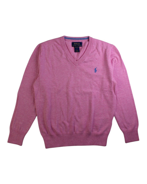 A Pink Knit Sweaters from Polo Ralph Lauren in size 7Y for boy. (Front View)