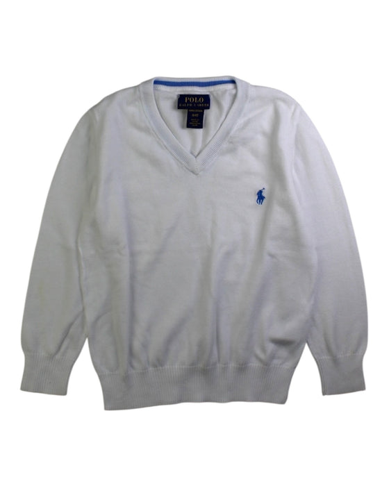 A White Knit Sweaters from Polo Ralph Lauren in size 4T for boy. (Front View)