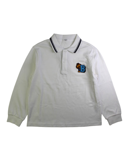 A White Long Sleeve Polos from Balabala in size 7Y for boy. (Front View)