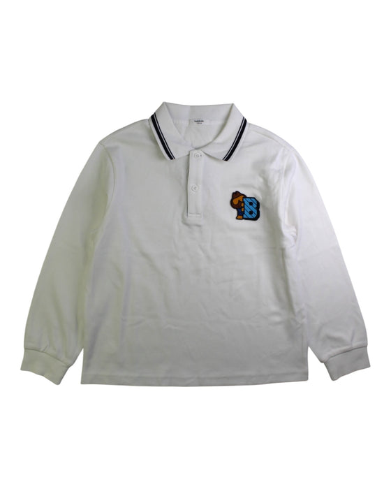 A White Long Sleeve Polos from Balabala in size 7Y for boy. (Front View)