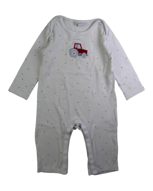 A White Long Sleeve Rompers from The Little White Company in size 12-18M for boy. (Front View)