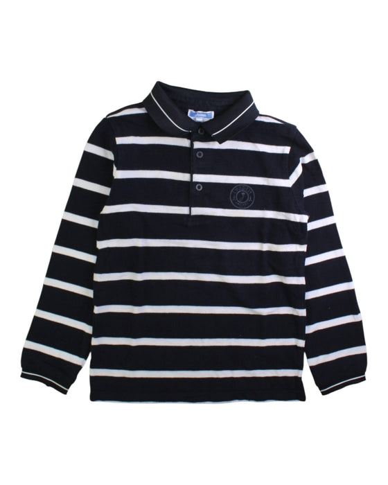A Black Long Sleeve Polos from Jacadi in size 8Y for boy. (Front View)