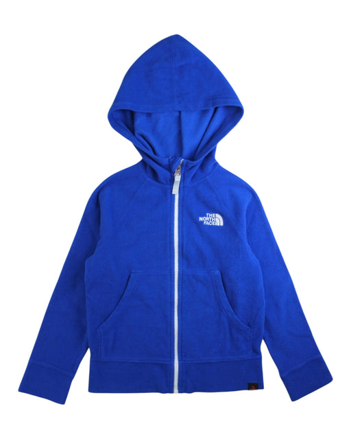 A Blue Hooded Sweatshirts from The North Face in size 6T for boy. (Front View)