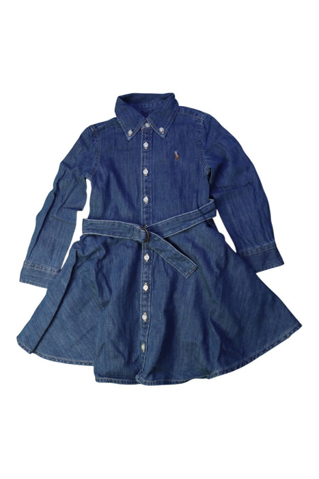 A Blue Long Sleeve Dresses from Ralph Lauren in size 3T for girl. (Front View)