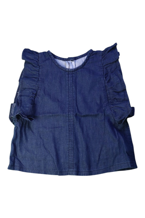 A Navy Sleeveless Tops from HOWTOKiSSAFROG in size 3T for girl. (Front View)
