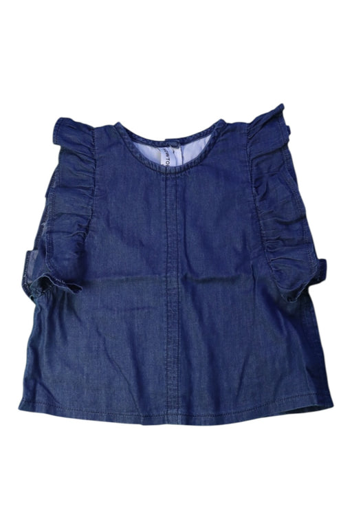 A Navy Sleeveless Tops from HOWTOKiSSAFROG in size 3T for girl. (Front View)