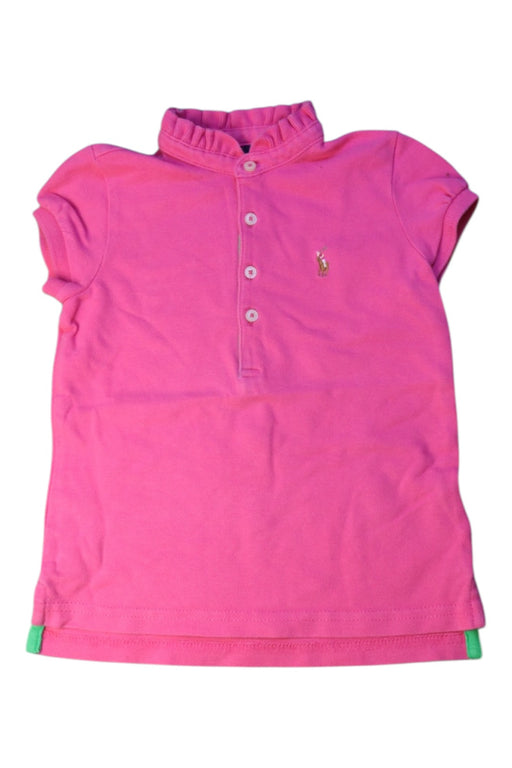 A Pink Short Sleeve Polos from Ralph Lauren in size 4T for girl. (Front View)