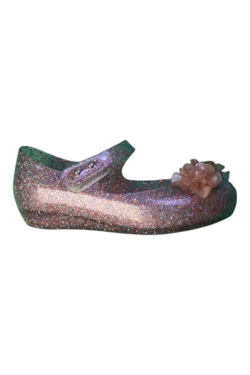 A Pink Flats from Mini Melissa in size 4T for girl. (Front View)