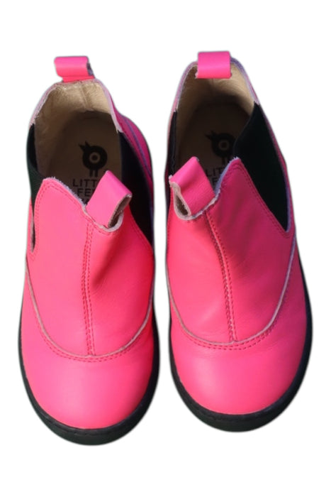 A Pink Booties from Old Soles in size 4T for girl. (Back View)