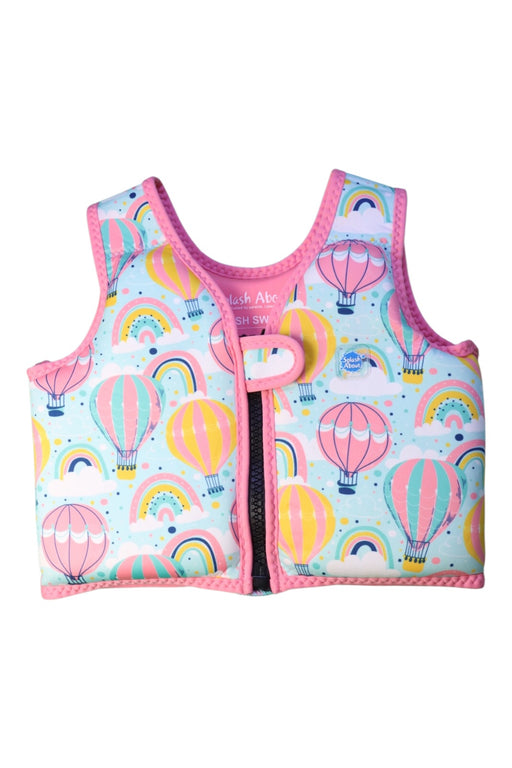 A Pink Floatsuits from Splash About in size 4T for girl. (Front View)
