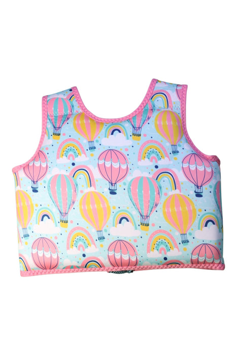 A Pink Floatsuits from Splash About in size 4T for girl. (Back View)