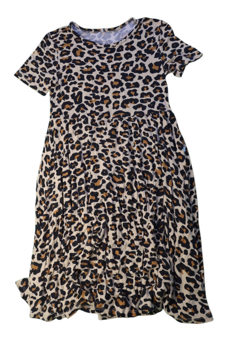 A Beige Short Sleeve Dresses from Posh Peanut in size 7Y for girl. (Front View)