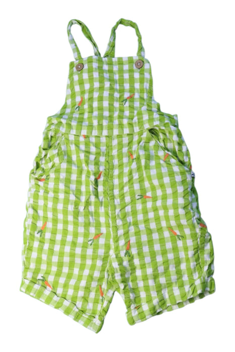 A Green Overall Shorts from Frugi in size 2T for girl. (Front View)