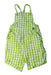 A Green Overall Shorts from Frugi in size 2T for girl. (Front View)