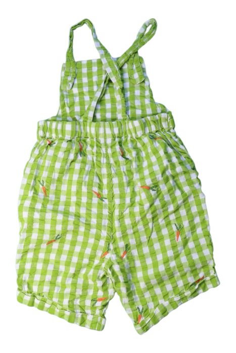 A Green Overall Shorts from Frugi in size 2T for girl. (Back View)