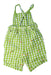 A Green Overall Shorts from Frugi in size 2T for girl. (Back View)