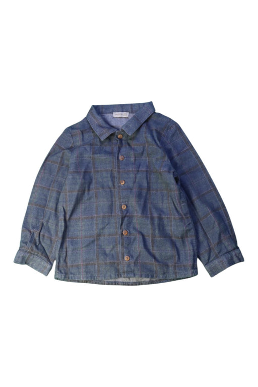 A Blue Long Sleeve Shirts from Wedoble in size 3T for boy. (Front View)