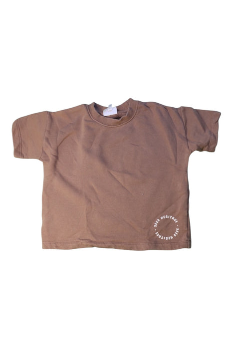 A Brown Short Sleeve T Shirts from Seed in size 2T for girl. (Front View)